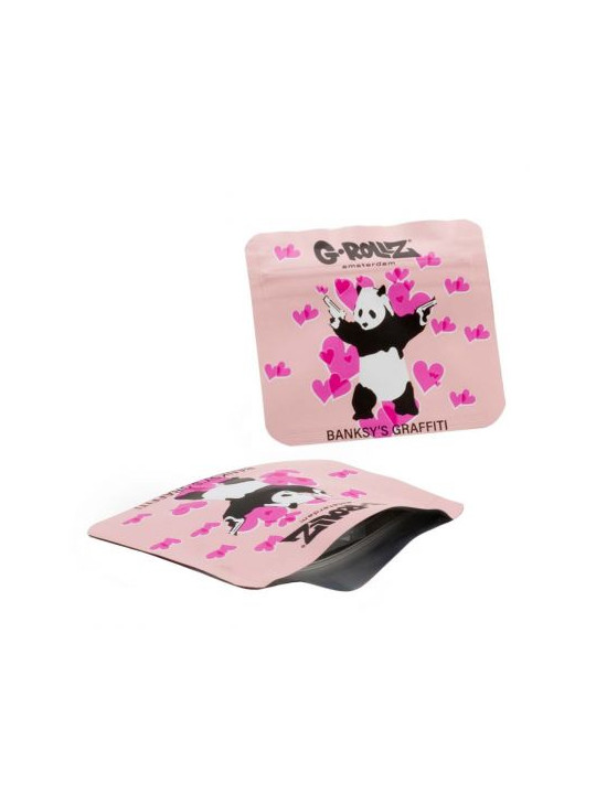 Pungi zipp anti-miros Banksy's Graffiti 'Panda Gunnin' 70x60mm