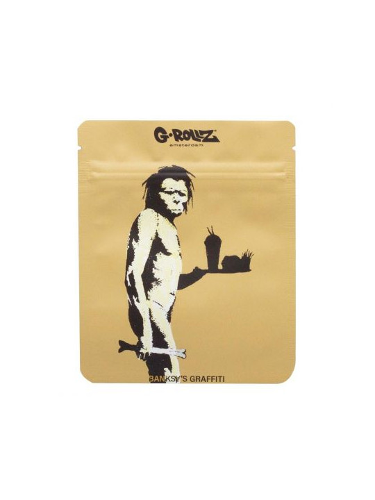 Pungi Zip Anti-miros Banksy's 'Fast Food Caveman' 100x125 mm