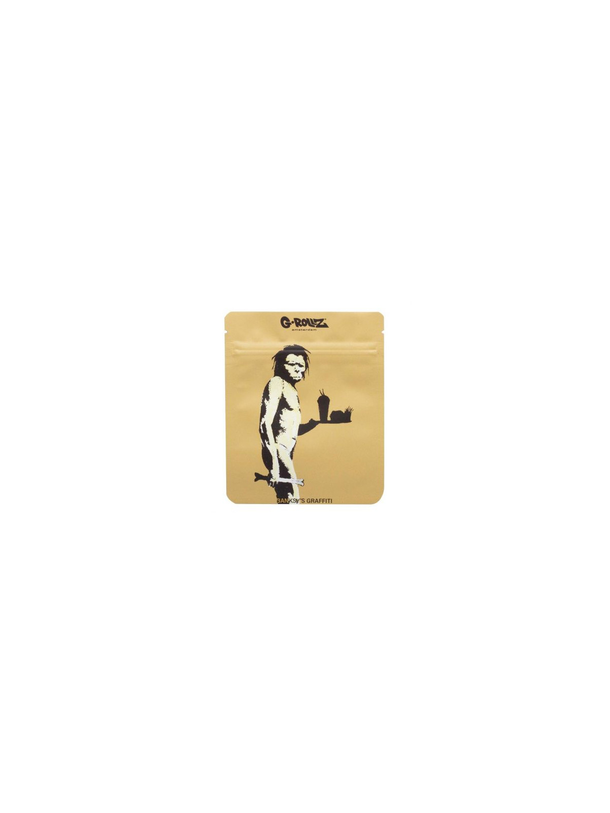 Pungi Zip Anti-miros Banksy's 'Fast Food Caveman' 100x125 mm