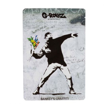 Pungi Zip Anti-miros Banksy's 'Flower Thrower' 100x150 mm