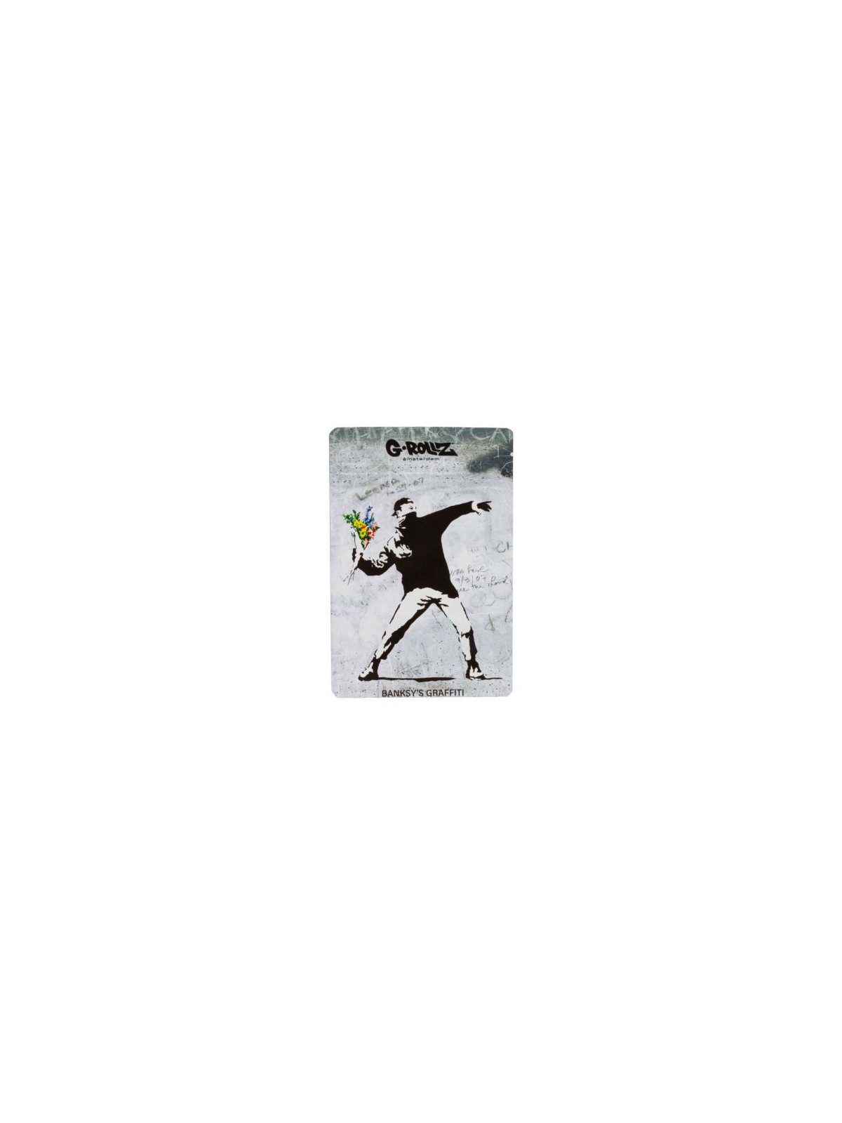 Pungi Zip Anti-miros Banksy's 'Flower Thrower' 100x150 mm
