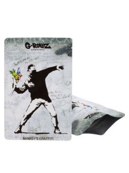 Pungi Zip Anti-miros Banksy's 'Flower Thrower' 100x150 mm