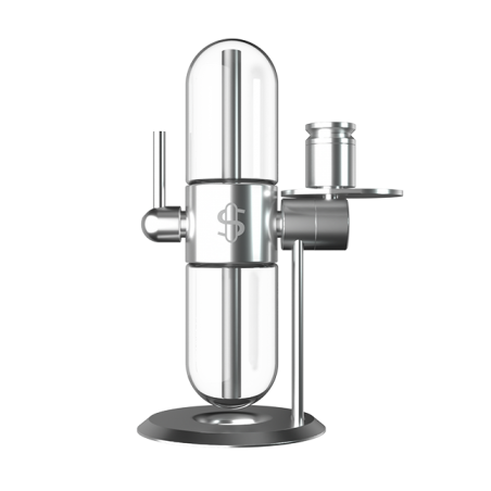 Bong STÜNDENGLASS GRAVITY INFUSER (POLISHED SILVER) H:390mm