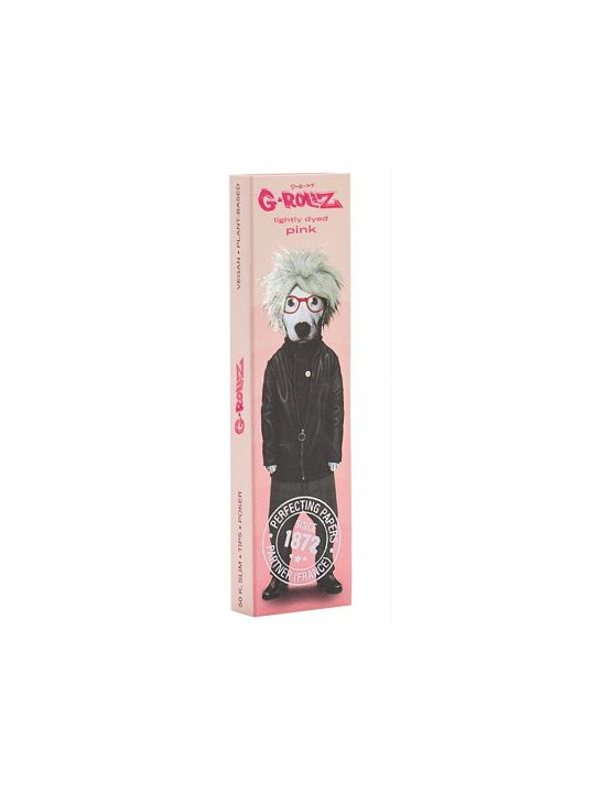 Foite King Size Slim G-ROLLZ Pets Rock ”Teen” Roz cu filtre