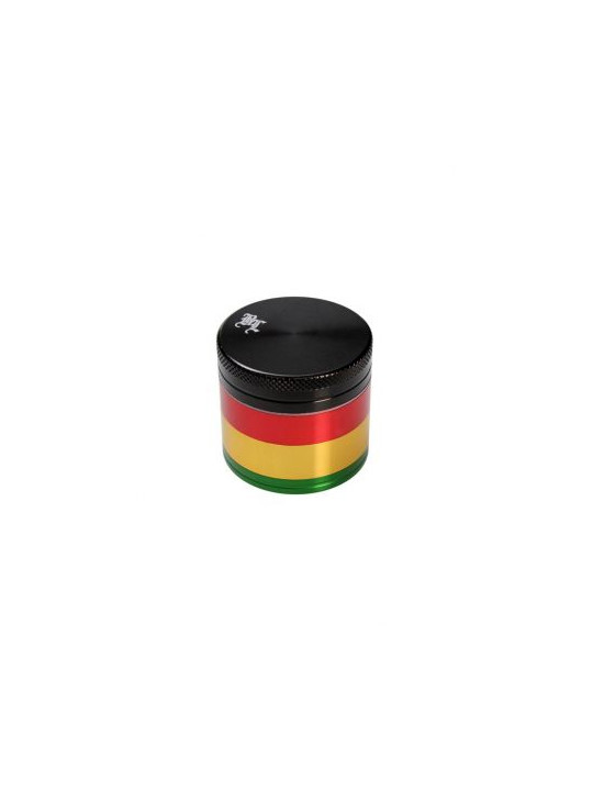 Grinder 'Black Leaf' Rasta 'Small' - 4Part Ø-39mm