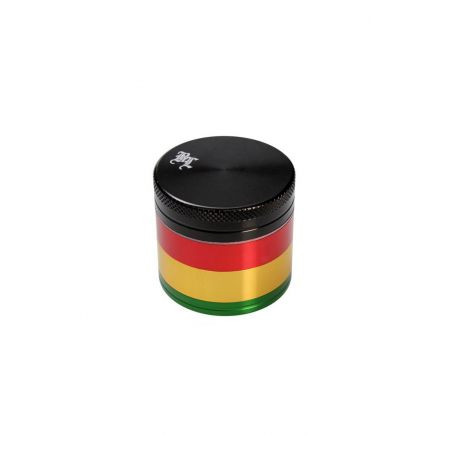 Grinder 'Black Leaf' Rasta 'Small' - 4Part Ø-39mm