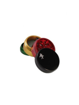 Grinder 'Black Leaf' Rasta 'Small' - 4Part Ø-39mm