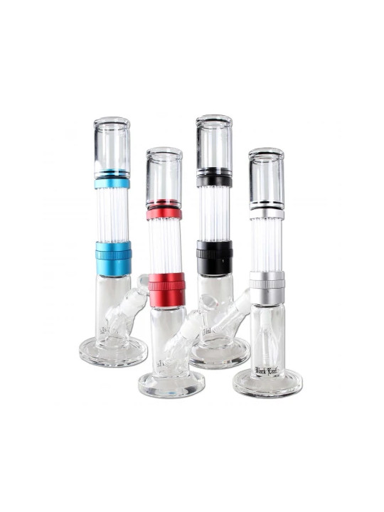 Bong 'Black Leaf' Glass KIT silver