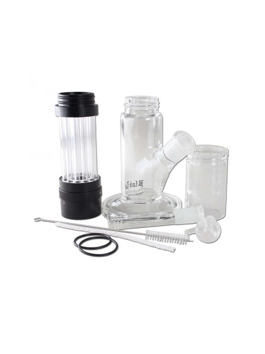 Bong 'Black Leaf' Glass KIT silver