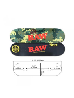 RAW Skateboard deck Camo & Black 80x22 cm
