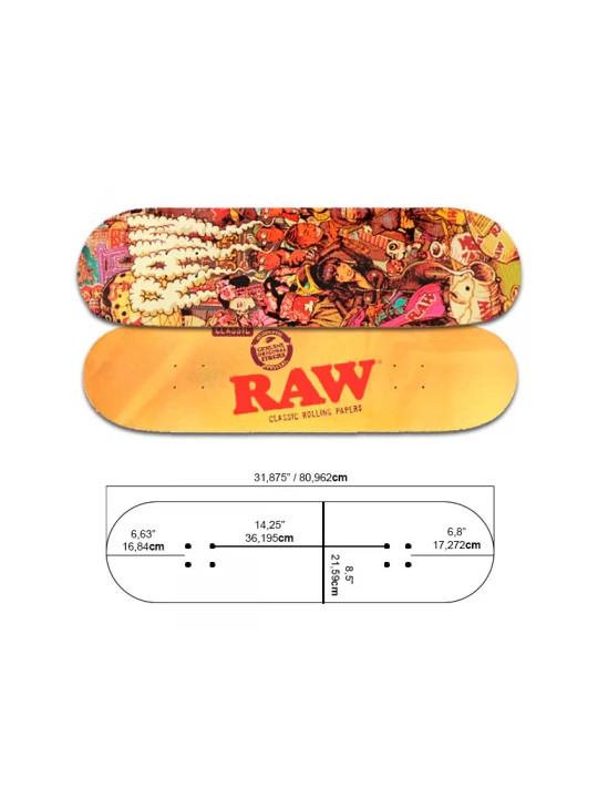 RAW Skateboard deck Japan & Classic 80x22 cm