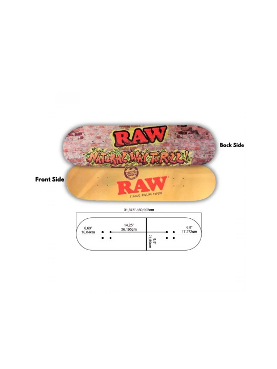 RAW Skateboard deck Brick & Classic 80x22 cm