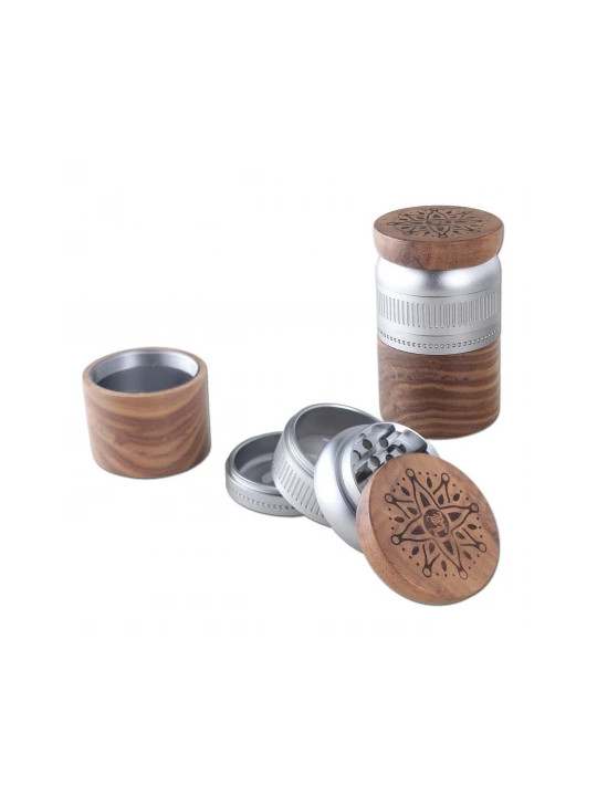 Grinder Black Leaf din Aluminiu/Nuc - 5 parti 63/50mm