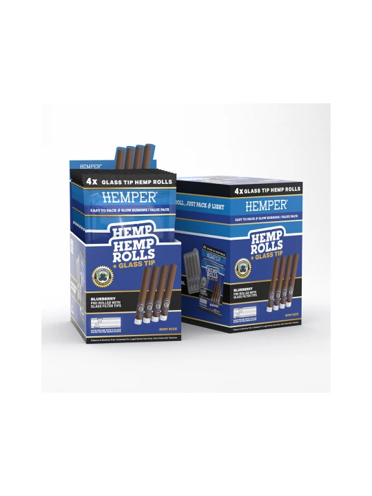 Blunt Prerulat Hemper Mini cu Filtru de Sticla Blueberry x4
