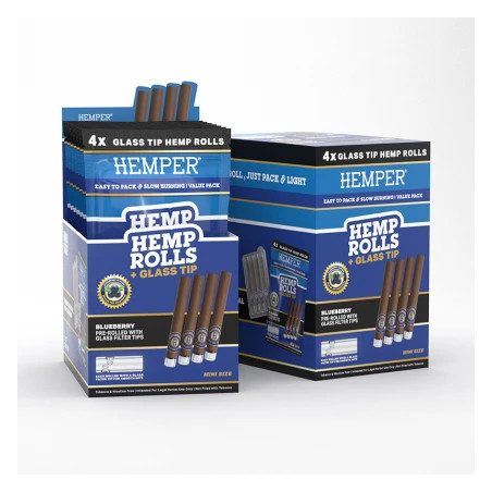 Blunt Prerulat Hemper Mini cu Filtru de Sticla Blueberry x4