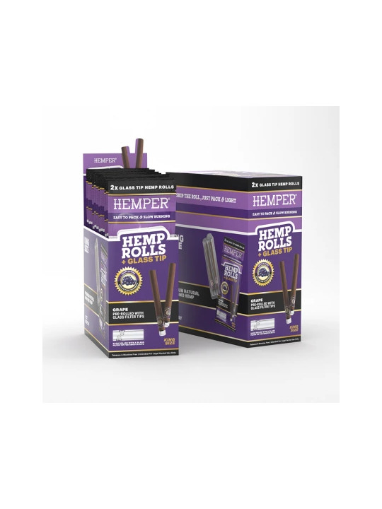Blunt Prerulat Hemper Mini cu Filtru de Sticla Grape x2