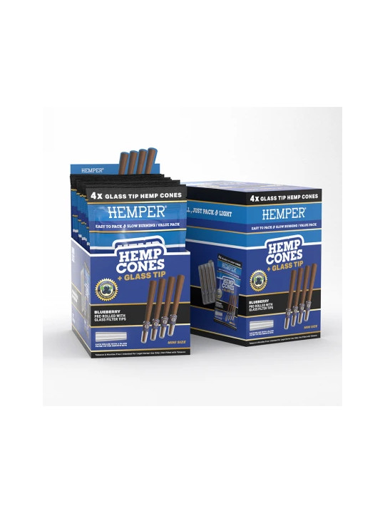 Con Prerulat Hemper 1¼ cu Filtru de Sticla Blueberry x4