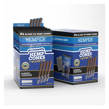 Con Prerulat Hemper 1¼ cu Filtru de Sticla Blueberry x4