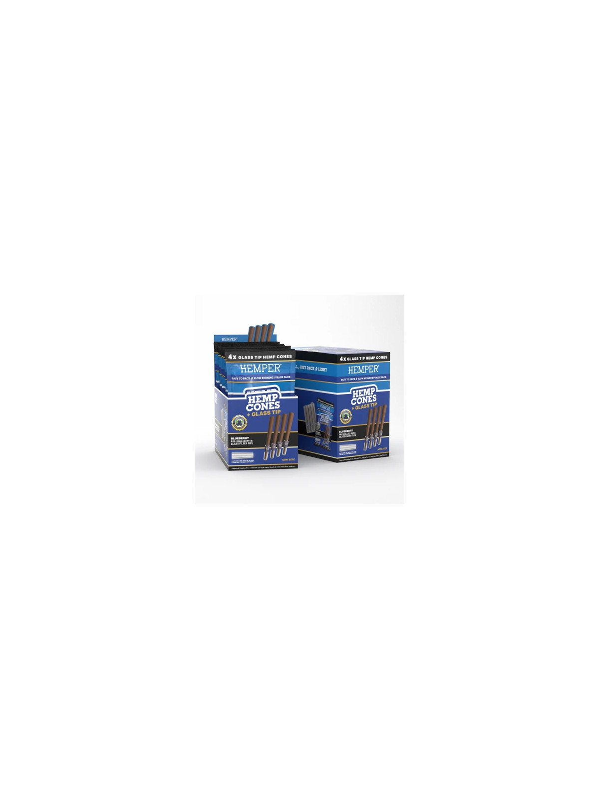 Con Prerulat Hemper 1¼ cu Filtru de Sticla Blueberry x4