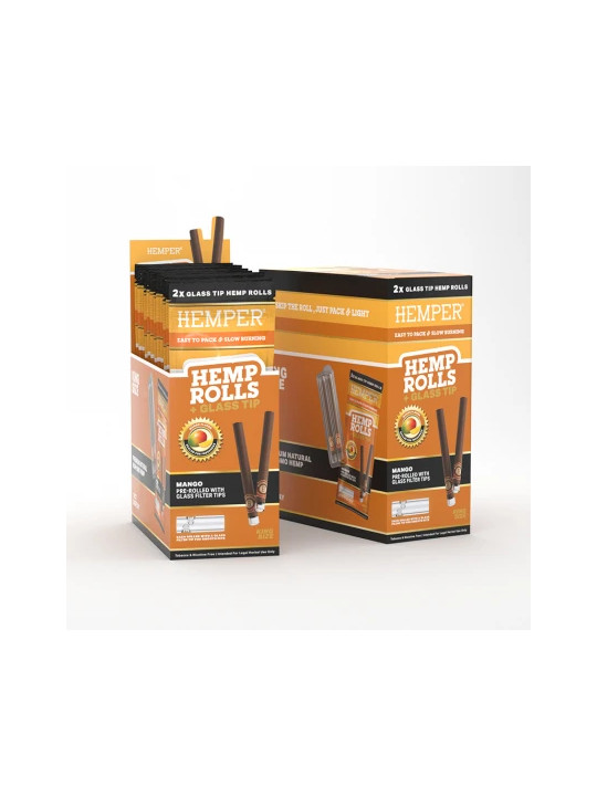 Blunt Prerulat Hemper KS cu Filtru de Sticla Mango x2