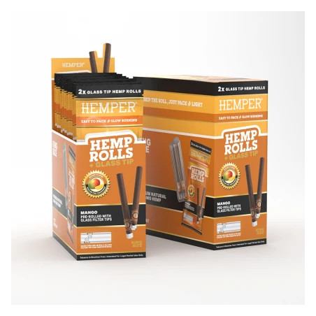 Blunt Prerulat Hemper KS cu Filtru de Sticla Mango x2
