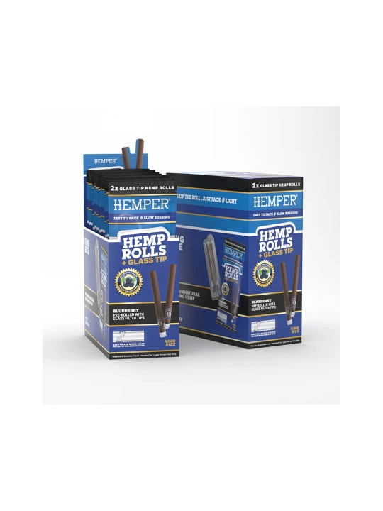 Blunt Prerulat Hemper KS cu Filtru de Sticla Blueberry x2