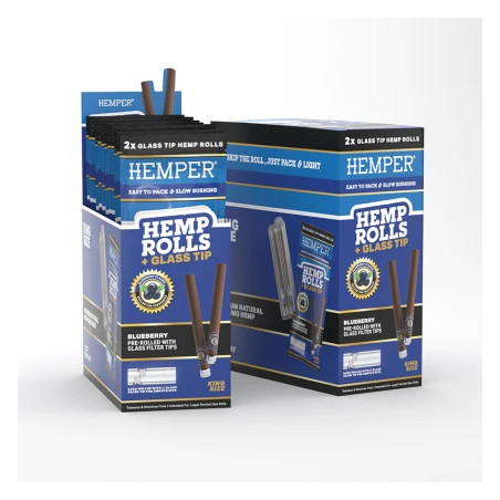 Blunt Prerulat Hemper KS cu Filtru de Sticla Blueberry x2
