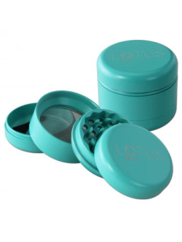 Grinder Non Stick Ceramic Black Leaf Lotus Turqoise 4-part Ø-55/51mm