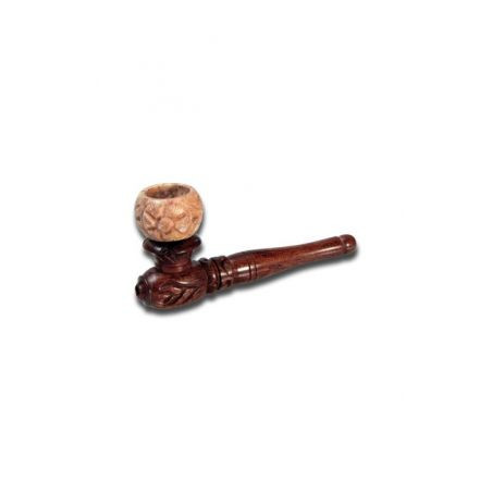 Pipa 'Black Leaf' Wood Soapstone