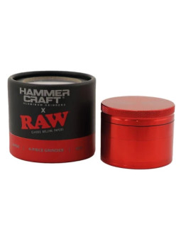 Grinder Hammercraft X Raw Aluminium Red 4 parti Ø-60mm