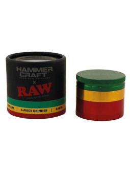 Grinder Hammercraft X Raw Aluminium Rasta 4 parti Ø-60mm