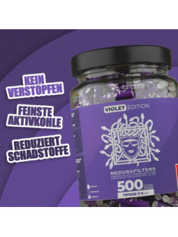 Filtru Carbon Medusa Slim Celuloza Violet 6mm x500buc