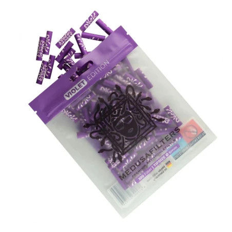 Filtru Carbon Medusa Slim Celuloza Violet 6mm x100buc
