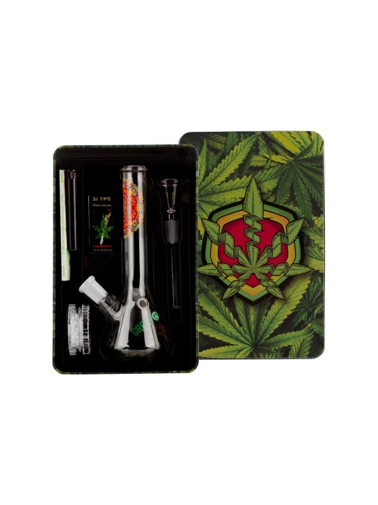 Greenline Bong Set 1xBong - 1xGrinder - 1xlighter - 5x site