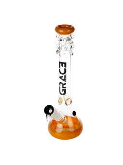 Bong Grace Glass Pearl Glass Yellow - H:40cm