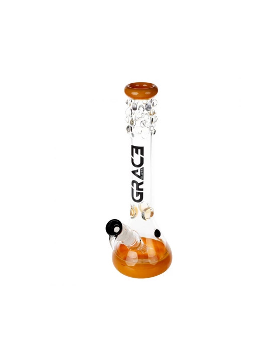 Bong Grace Glass Pearl Glass Yellow - H:40cm