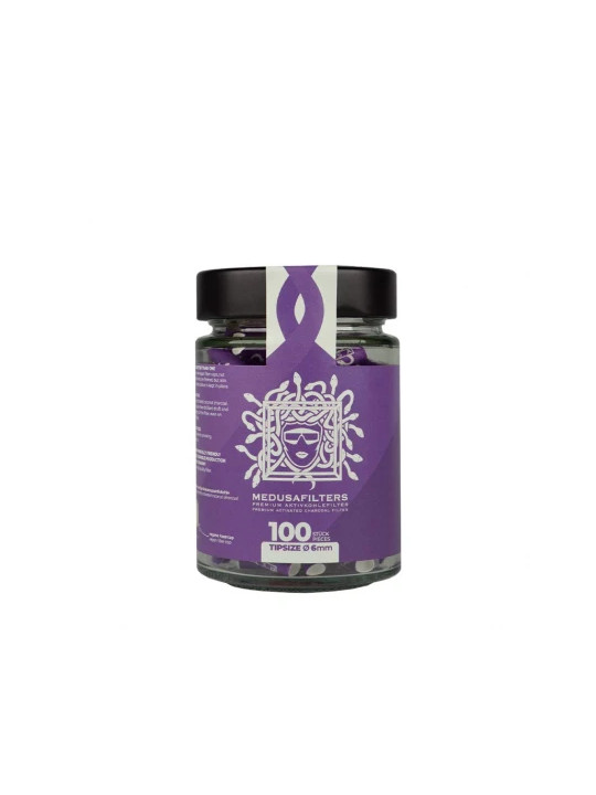 Borcan Filtru Carbon Medusa Slim Celuloza Violet 6mm x100buc