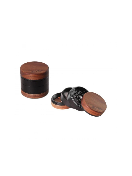 Black Leaf Grinder Aluminium+Lemn 4-part Ø62mm
