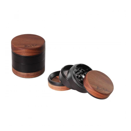 Black Leaf Grinder Aluminium+Lemn 4-part Ø62mm