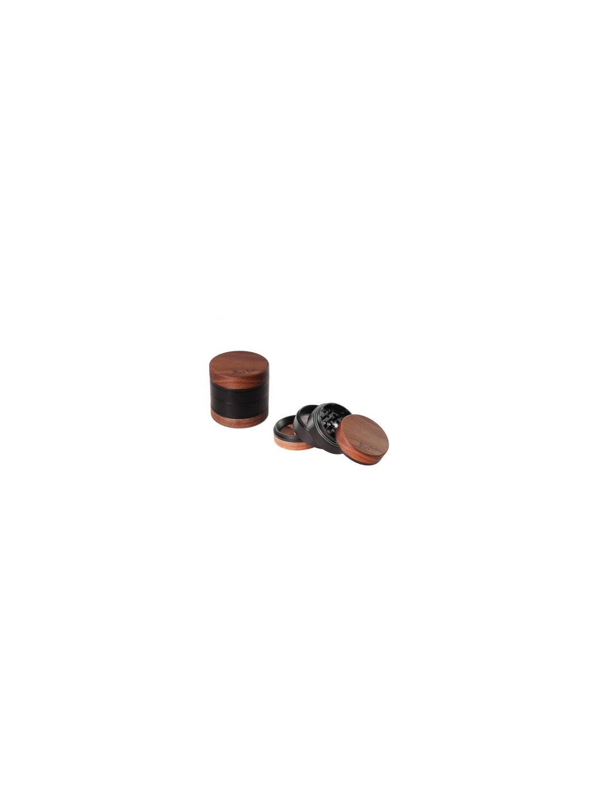 Black Leaf Grinder Aluminium+Lemn 4-part Ø62mm