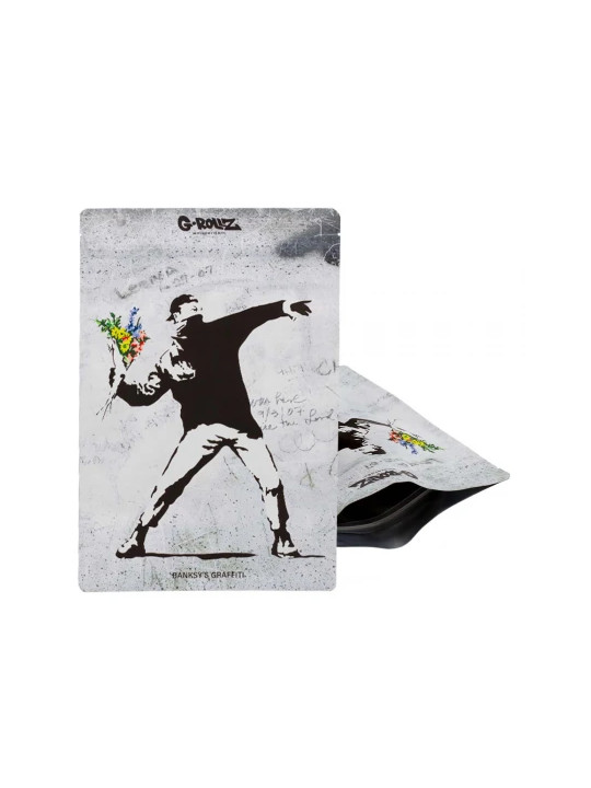 Pungi Zip Anti-miros Banksy's 'Flower Thrower' 150x200 mm
