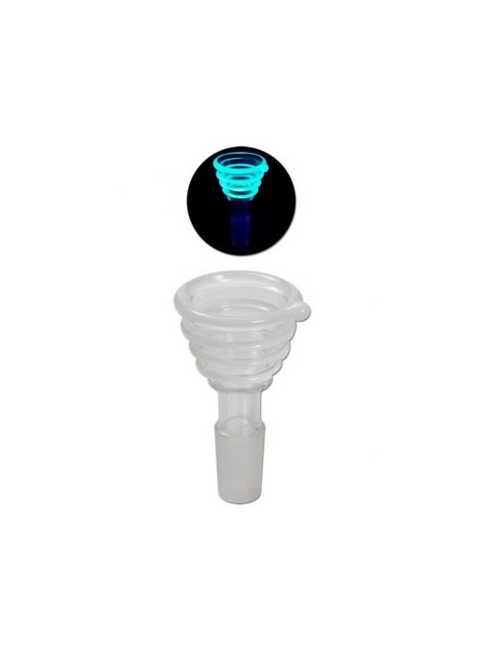 'Black Leaf' 'Glow' Bowl with Steps Glass white