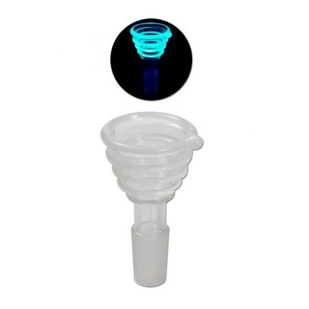 'Black Leaf' 'Glow' Bowl with Steps Glass white