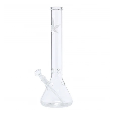 Beaker Glass Bong Leaf H-35cm