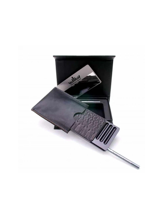 Royal Box Python Snuff Box with Tube black