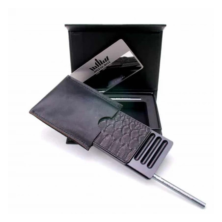 Royal Box Python Snuff Box with Tube black