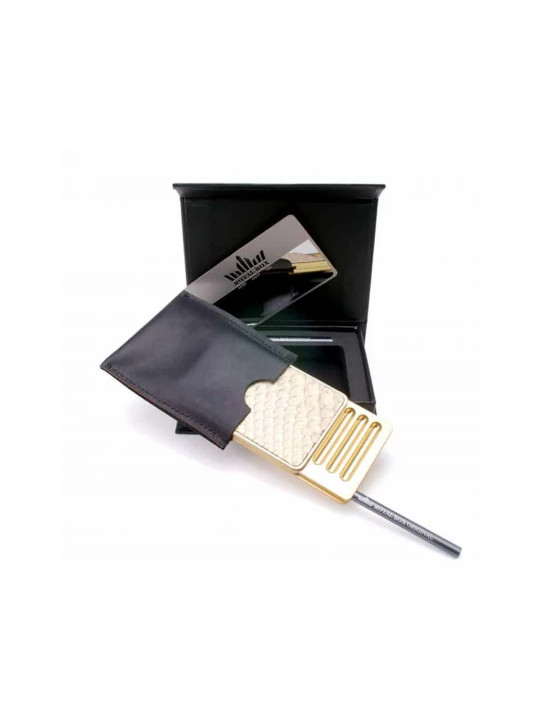 Royal Box Python Snuff Box with Tube golden