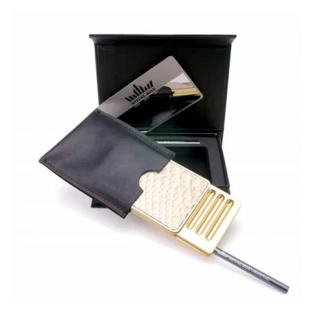 Royal Box Python Snuff Box with Tube golden