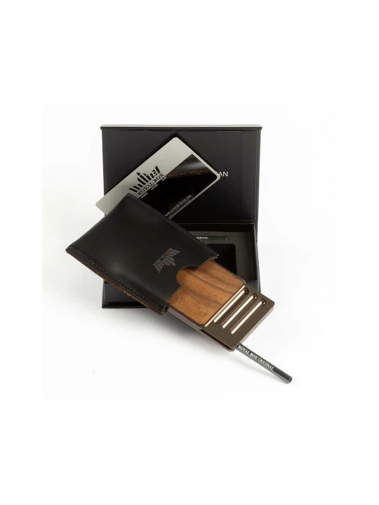 Royal Box Wood Snuff Box with Tube olive brown