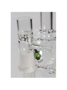 'Black Leaf' Recycler Glass Bong with Honeycomb H-260mm